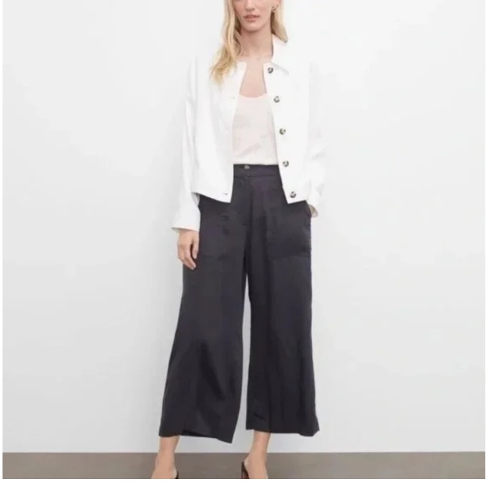 Club Monaco black cropped wide-leg pants
